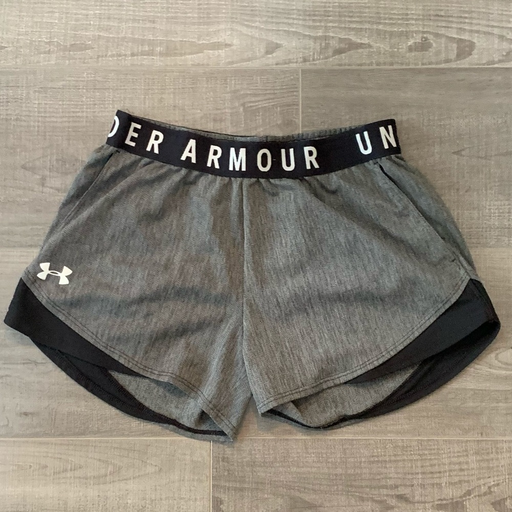 Under Armour Grey and Black Athletic Shorts XS